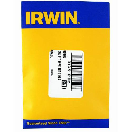 Irwin 산업용 툴 80183 61-80 메탈 인덱스 드릴 비트 세트, 20-Piece