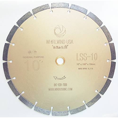 Whirlwind USA LSS 10-Inch 건습식공용 커팅 일반 목적 파워 톱 분할 다이아몬드 날,칼날 콘크리트 Stone 브릭 석공직 (Factory 다이렉트 판매) (10)