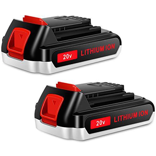 KUNLUN 2-Pack 3000mAh LBXR20 배터리 교체용 호환가능한 블랙 and 데커 20V 맥스 리튬 배터리 LB20 LBX20 LB2X4020 LBXR2020 LBXR20B-2 LST220