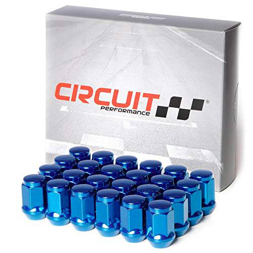Circuit Performance 12x1.5 블루 Closed End 벌지 에이콘 러그 너트 콘 의자 단조 스틸 (24 피스)
