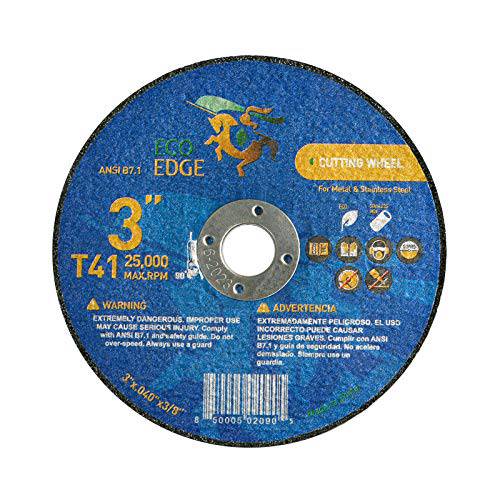 Eco Edge 25-Pack 3-Inch Cut Off 휠: 3x0.040x3/ 8 Arbor Die 그라인더,  매우얇은 우수한 커팅 휠  메탈&  스테인레스 스틸,  알루미늄옥사이드 이중 한층더강화된 커팅 디스크