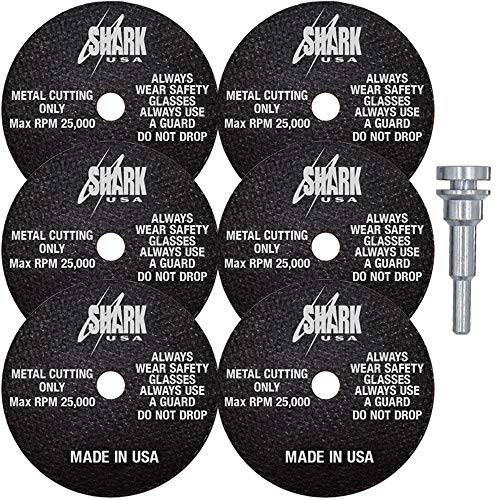 Shark 용접 26-6M Shark 3-Inch by 1/ 32-Inch by 3/ 8-Inch Cut-Off 휠 Mandrel, 6-Pack.