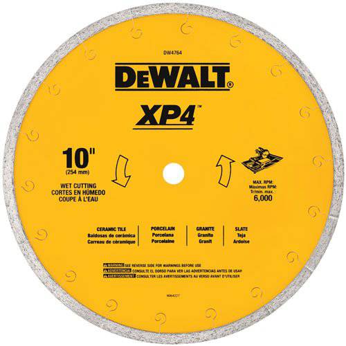 DEWALT  다이아몬드 블레이드 타일, Wet 커팅, 10-Inch x .060-Inch (DW4764)