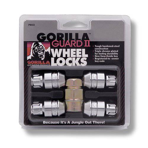 Gorilla 자동차 61671N 크롬 에이콘 Gorilla 가드 II 휠 자물쇠 - 세트 of 4 (7/ 16 스레드 사이즈)