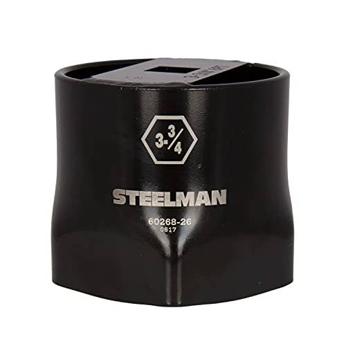 Steelman 3-3/ 4-Inch 6-Point 자동차 휠 잠금너트 소켓, 3/ 4-Inch 드라이브, 듀러블 스틸, Corrosion-Resistant 블랙 파우더 코팅, 레이저 에칭 콜아웃