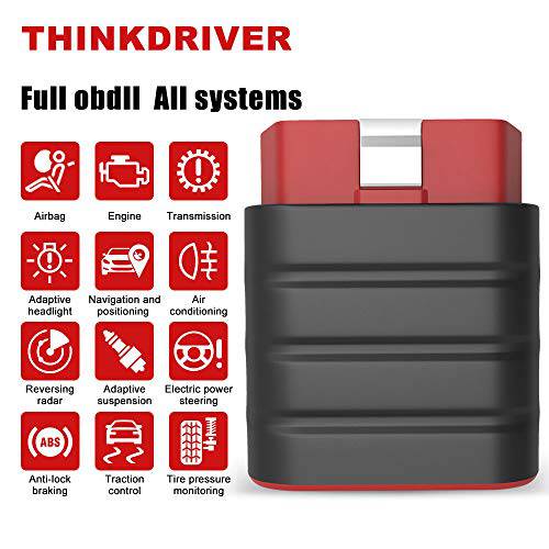 ThinkDriver OBD2 스캐너 블루투스, 풀 시스템 진단 스캔 툴, 풀 OBDII 기능 자동차 코드 리더, 리더기 15 Reset Services(ABS& SAS 프리 1 Year), 오토 코드 리더, 리더기  아이폰&  안드로이드