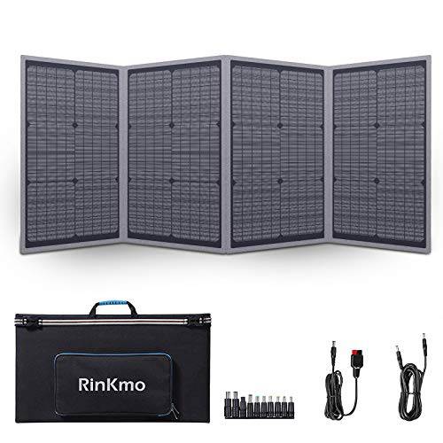 RINKMO 100 와트 태양광 패널, 휴대용 태양광 발전기 파워 스테이션, 태양광 배터리 충전기 조절가능 킥스탠드, 폴더블 태양광충전기 섬머 캠핑, RV (지원 PD 충전)