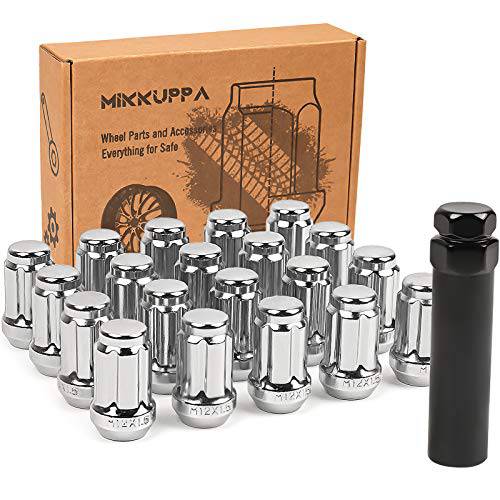 MIKKUPPA M12x1.5 스플라인 러그 너트 - 교체용 2006-2019 포드 퓨전, 2000-2019 포드 포커스, 2001-2019 포드이스케이프 애프터마켓 휠 - 20pcs 크롬 Closed End 러그 너트