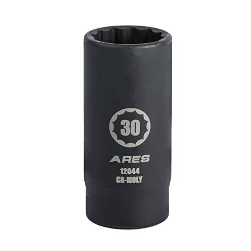 ARES 12044 - 1/ 2-Inch 드라이브 12 포인트 차축 너트 소켓 (30MM) - 엑스트라 딥 임팩트소켓, 육각비트소켓 간편 리무버 of 차축 샤프트 너트