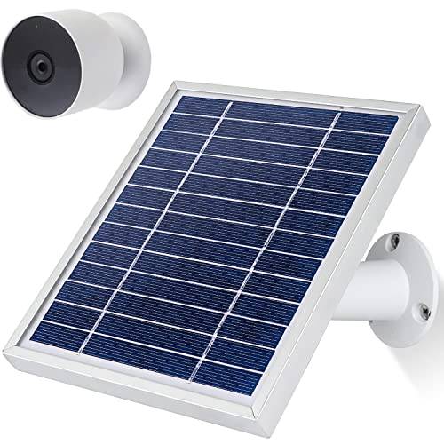 iTODOS 태양광 패널 네스트 Camera(Battery), 11.8Ft 아웃도어 파워 충전 케이블 and 조절가능 마운트, 내후성 알루미늄 합금 재질
