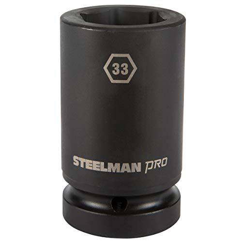 STEELMAN 프로 79292 1-Inch 드라이브 x 33mm 6-Point 딥 임팩트소켓, 육각비트소켓
