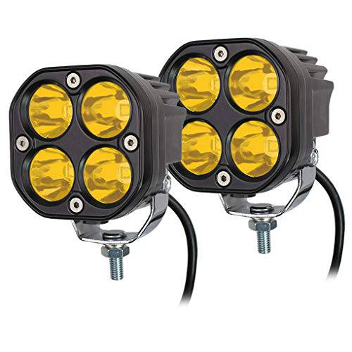 3E LED Yellow 운전 포그라이트, 안개등 2Pcs 3Inch 40W 방수 운전 오프로드 Work 램프 랭글러 오프로드 4X4 오토 차량용 지프 트럭 ATV UTV 보트 오토바이 미끼