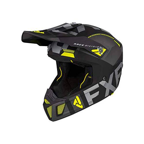 FXR 2021 클러치 Evo 헬멧 (X-Small) (블랙/ 차콜, 숯/ HI-VIS)