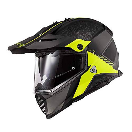 LS2 블레이즈 Elevation 듀얼 스포츠 헬멧 광택 블랙/ Hi-Vis MD