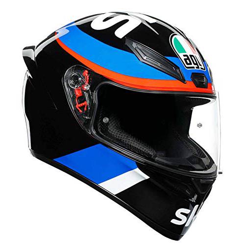 AGV Unisex-Adult 풀 페이스 헬멧 (블루/ 레드/ 블랙, XXL)