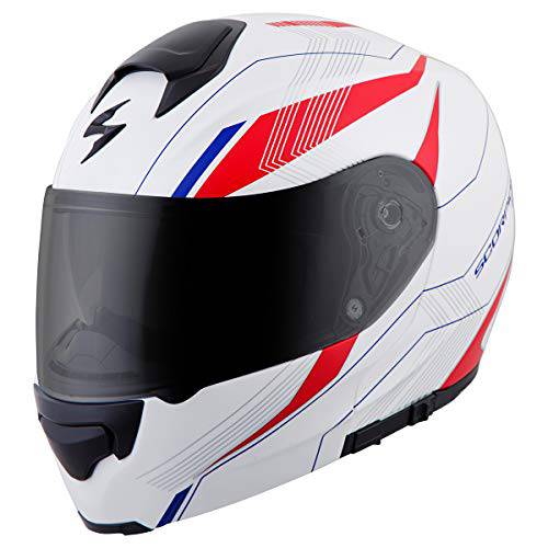 ScorpionExo EXO-GT3000 동기화 풀 페이스 모듈식 헬멧 (화이트/ 레드/ 블루, X-Small)
