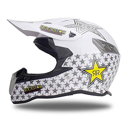 Woljay 크로스 오프로드 스트리트 먼지 자전거 풀 페이스 오토바이 헬멧 MX MTV (화이트, XL)