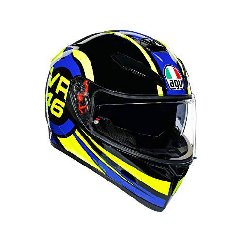 AGV Unisex-Adult 풀 페이스 헬멧 (Yellow/ 블루/ 블랙, 스몰)