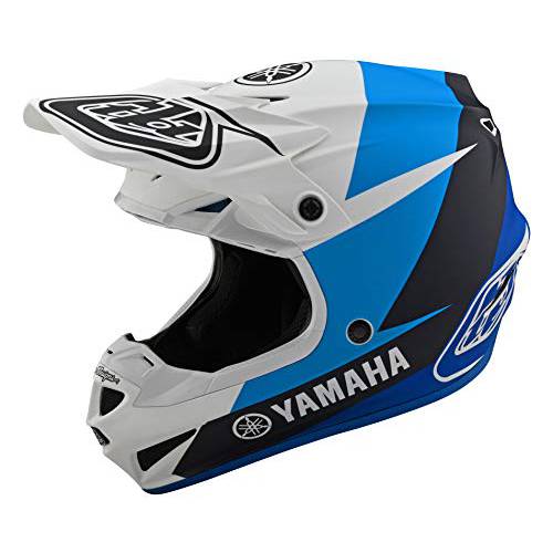 Troy Lee 디자인 성인 | 오프로드 | 크로스 | SE4 야마하 L4 Polyacrylite 헬멧 (화이트/ 블루, SM)