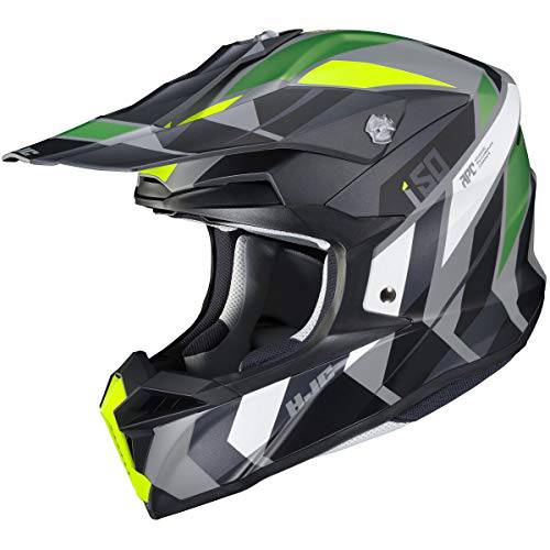 HJC 헬멧S i50 헬멧 - Vanish (미디엄) (블랙/ 그린/ HI-VIZ Yellow)