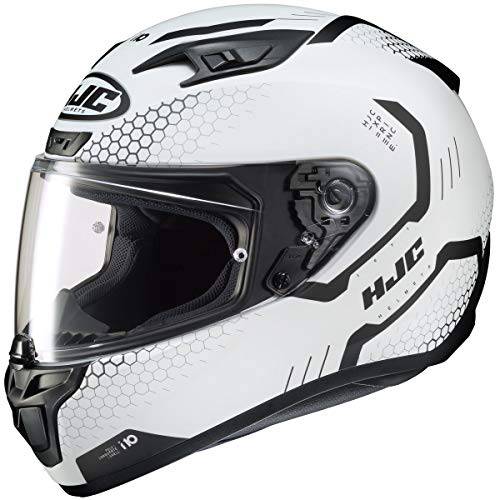 HJC 헬멧 Unisex-Adult 풀 페이스 i10 헬멧 (화이트/ 블랙, XL)
