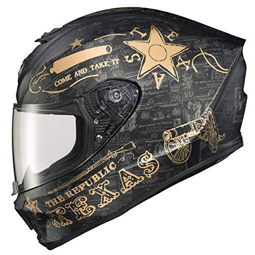 EXO-R420 풀 페이스 헬멧 Lone 스타 (블랙/ 골드, 라지)