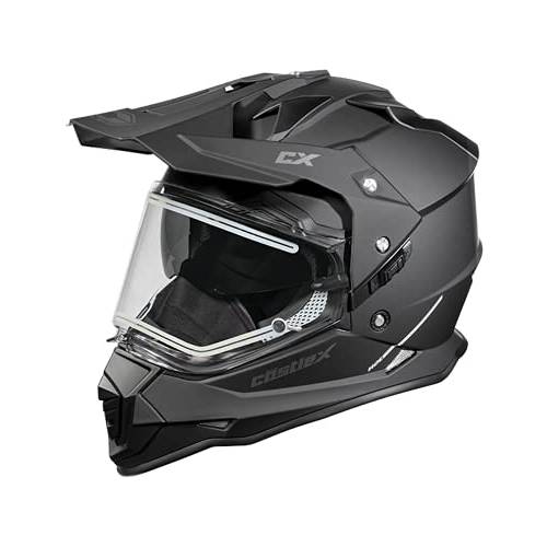 CastleX 모드 D/ S SV 듀얼 스포츠 전기,전동 스노우모빌 헬멧 in 매트 블랙, 사이즈 미디엄