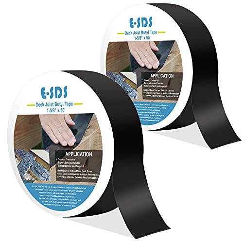 E-SDS Joist 테이프 덱 플래시 테이프 부틸 테이프 덱 Joist 테이프 1-5/ 8 x 50’, 2 팩