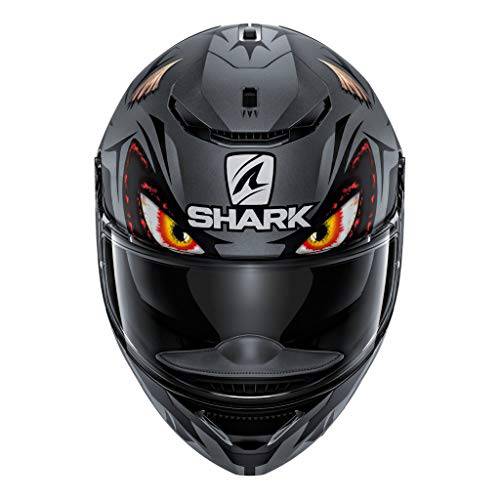 Shark Unisex-Adult 풀 페이스 헬멧 (다크 그레이/ 블랙, S-55-56 cm-21.7-22’’)