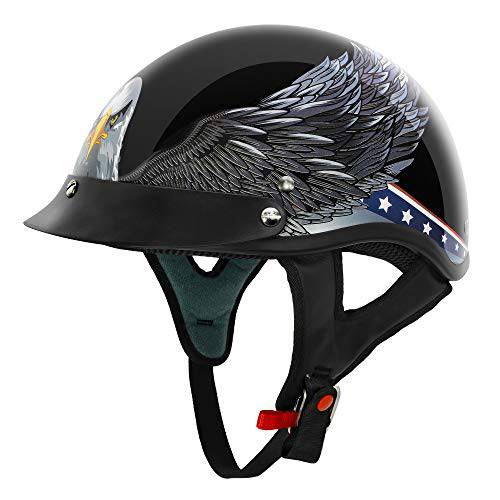 VCAN 크루저 Patriotic Eagle USA 그래픽 오토바이 하프 헬멧