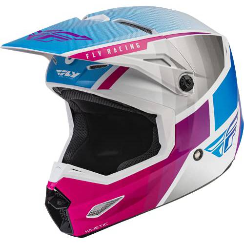 Fly 레이싱 2022 운동 드리프트 헬멧 (핑크/ 화이트/ 블루, 라지)