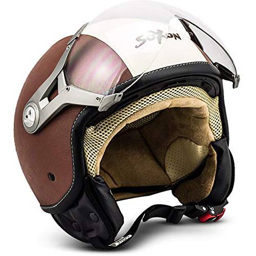 NTNK N325 Urban SOXON Open-Face-Helmet 오토바이 하프 Jet Pilot 스쿠터 도트