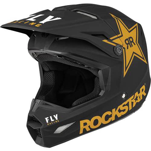 Fly 레이싱 2022 운동 락스타 헬멧 (블랙/ 골드, 스몰)
