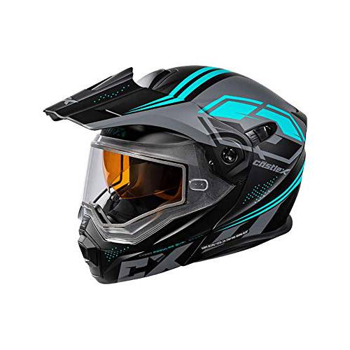 캐슬 X EXO-CX950 포위 모듈식 스노우모빌 헬멧 in 블랙/ Turquoise 사이즈 2XL