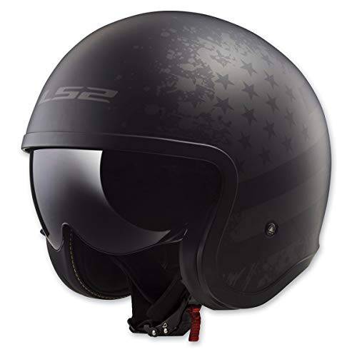 LS2 헬멧 오토바이&  파워스포츠 Helmet’s 블랙 깃발 Spitfire, X-Small