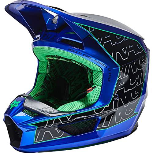 Fox 레이싱 2022 V1 헬멧 MIPS - Peril (미디엄) (블루)