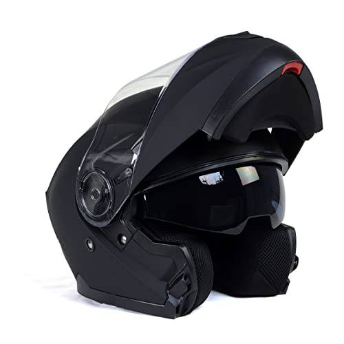 밀워키 헬멧 MPH9814DOT ’브리즈’ 플랫 블랙 Advanced 오토바이 모듈식 헬멧 드롭 다운 썬바이저 - 라지