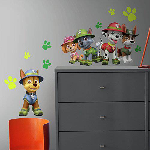 Nickelodeon - RMK3611GM RoomMates Paw Patrol 정글 벗기고 And 스틱 거대한 벽면 데칼,도안, 멀티