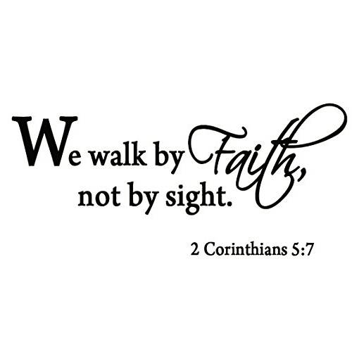 VWAQ We Walk by Faith Not by 사이트 2 Corinthians 5:7 벽면 데칼 인용문 성경 종교적인 Scripture 벽면 아트 스티커
