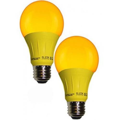 Sleeklighting LED A19 Yellow 전구, 120 볼트 - 3-Watt Energy 절약 - 매질 베이스 - UL-Listed LED 구근 - 지속 More Than 20, 000 Hours 2pack