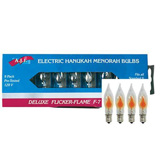 전기,자동,전동 Menorah 투명 Flame 모양 교체용 Bulbs (9-Pack)