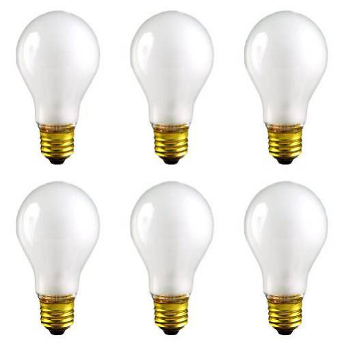 CEC Industries TS100 (Frosted) 실리콘 Coated, 거친 Service Bulbs, 130 V, 100 W, E26 Base, A-19 쉐입 (Box of 6)