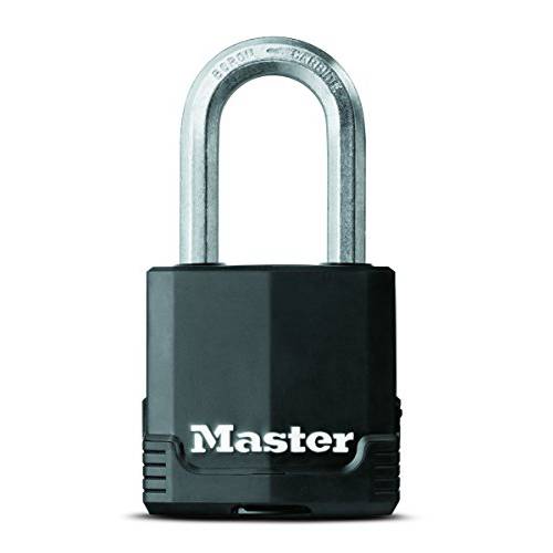 Master 잠금 Padlock, Magnum 코팅 Laminated Steel Lock, 1-7/ 8 in. Wide, M115XKADLF