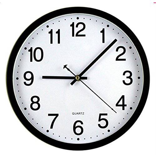 Bekith 12-Inch 시계 무소음 Non-Ticking 벽시계, 타이머, 벽에 거는 타이머,  잘보임, 큰글씨 Home/ Office/ 학교 Clock, 블랙 and 화이트
