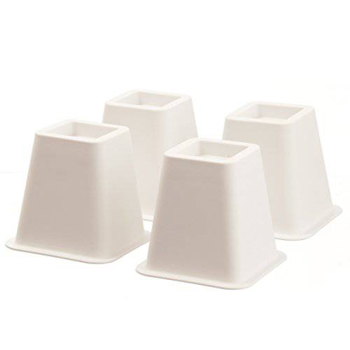 Home-it 5 to 6-inch 슈퍼 Quality 블랙 침대발받침, Helps You 보관함 언더 The 침실용 4-Pack (White)