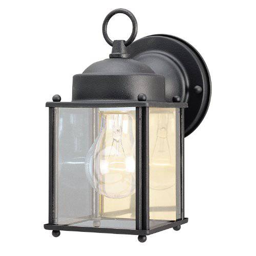 Westinghouse Lighting 6697200 One-Light 외부 벽면 Lantern, Textured 블랙 피니쉬 on Steel with 클리어 글래스 Panels, 1 팩