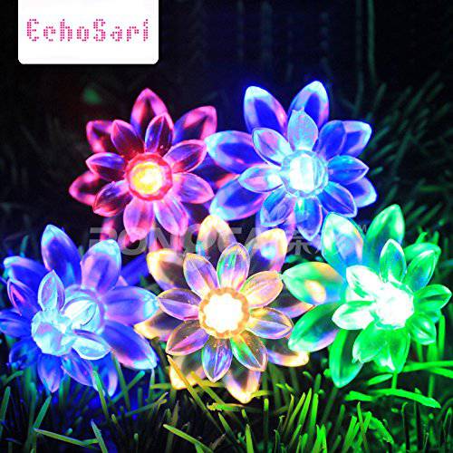 echosari LED 끈,스트립,선 라이트 4M/ 13feet 40 LED Lotus Flower for Chrismas, Party, Wedding, Indoor, 가든 장식,데코 (Multi-Color)