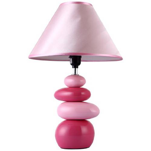 Simple Designs Home LT3051-PNK 쉐이딩,셰딩 of 핑크 세라믹 Stone 테이블 램프