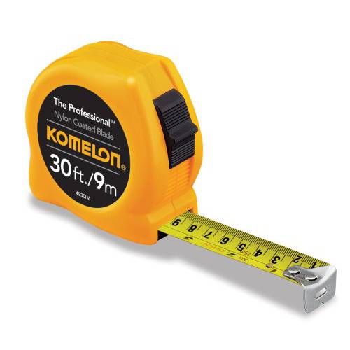 Komelon 4930IM The 프로페셔널 30-Foot Inch/ 미터 저울 파워 Tape, Yellow