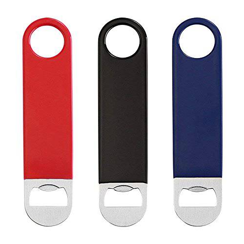 KTOJOY 3 팩 내구성, 튼튼 스테인레스 Steel Flat Bottle Opener, 솔리드 and 듀러블 맥주 Openers, 7 inches Red, Black, Blue